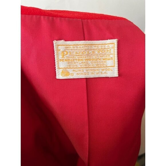 Pendelton womens red cropped short hip length 100 percent wool winter coat 10 - Picture 8 of 12